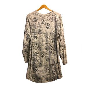 Athleta Women’s XL TG Balance Dress Black Floral Print Long Sleeve Pockets